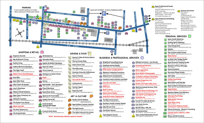 Historic Downtown Apex Map