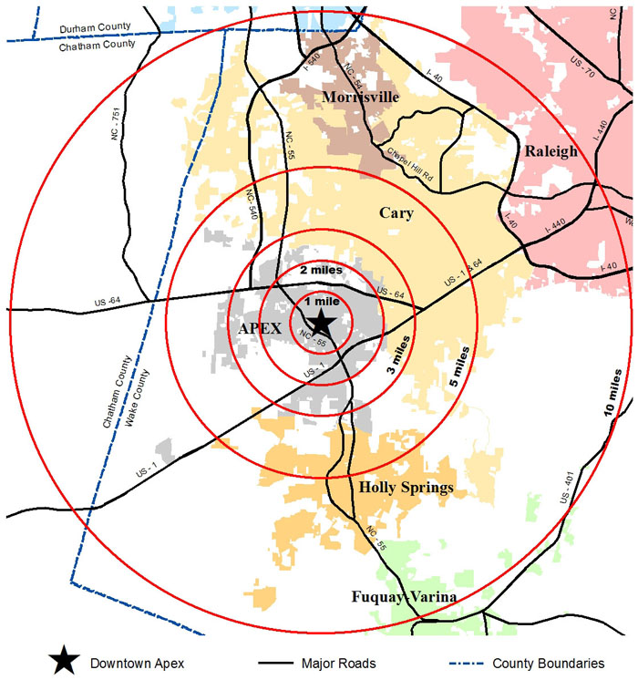 Apex North Carolina market areas
