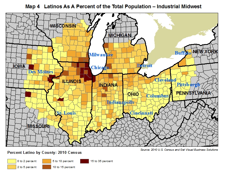 map of latino population in the industrial midwest